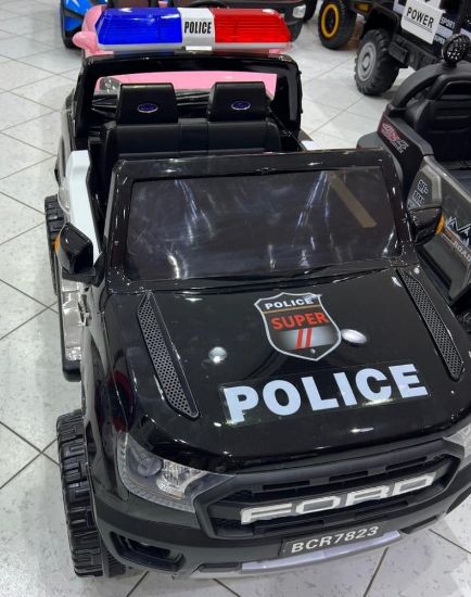 صورة جيب شرطة اطفال كهربائي بمحركين 12 فولت بعلامة FORD